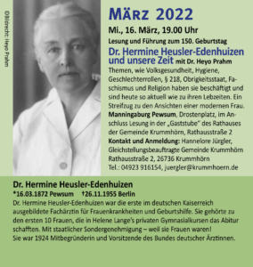 Runder Tisch "FrauenLeben in Ostfriesland" Veranstaltung 16.03.2022