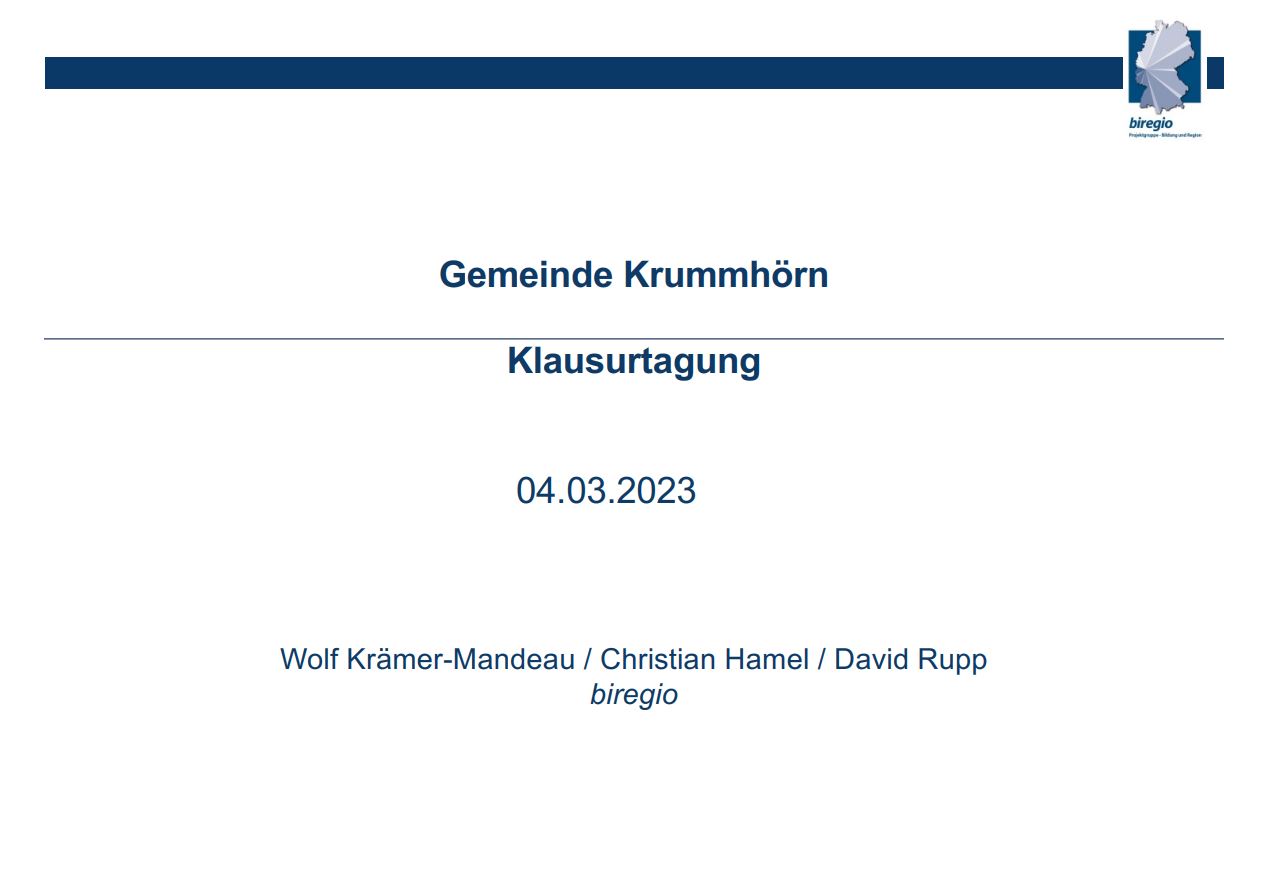 KiTa- und Schulentwicklung - Klausurtagung vom 04.03.2023