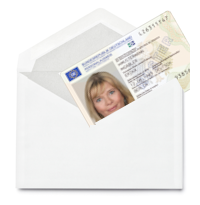 Versand des Ausweises* nach Hause